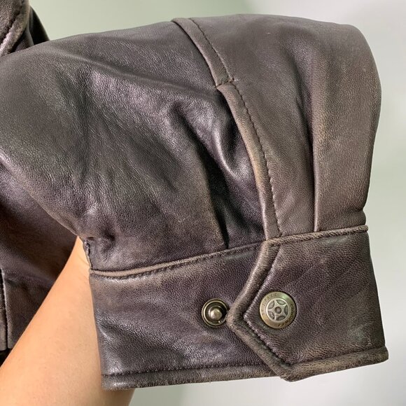 Cou-ture by J. Park Men's Brown Leather Button Front Jacket Size XL - Picture 9 of 10